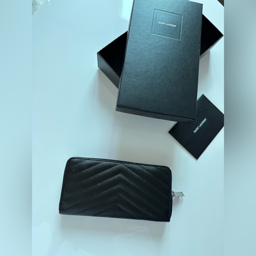 YSL Monogram Zip Wallet Black - Picture 2 of 7